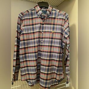 Ralph Lauren Classic Fit long sleeve blue plaid button up shirt size M